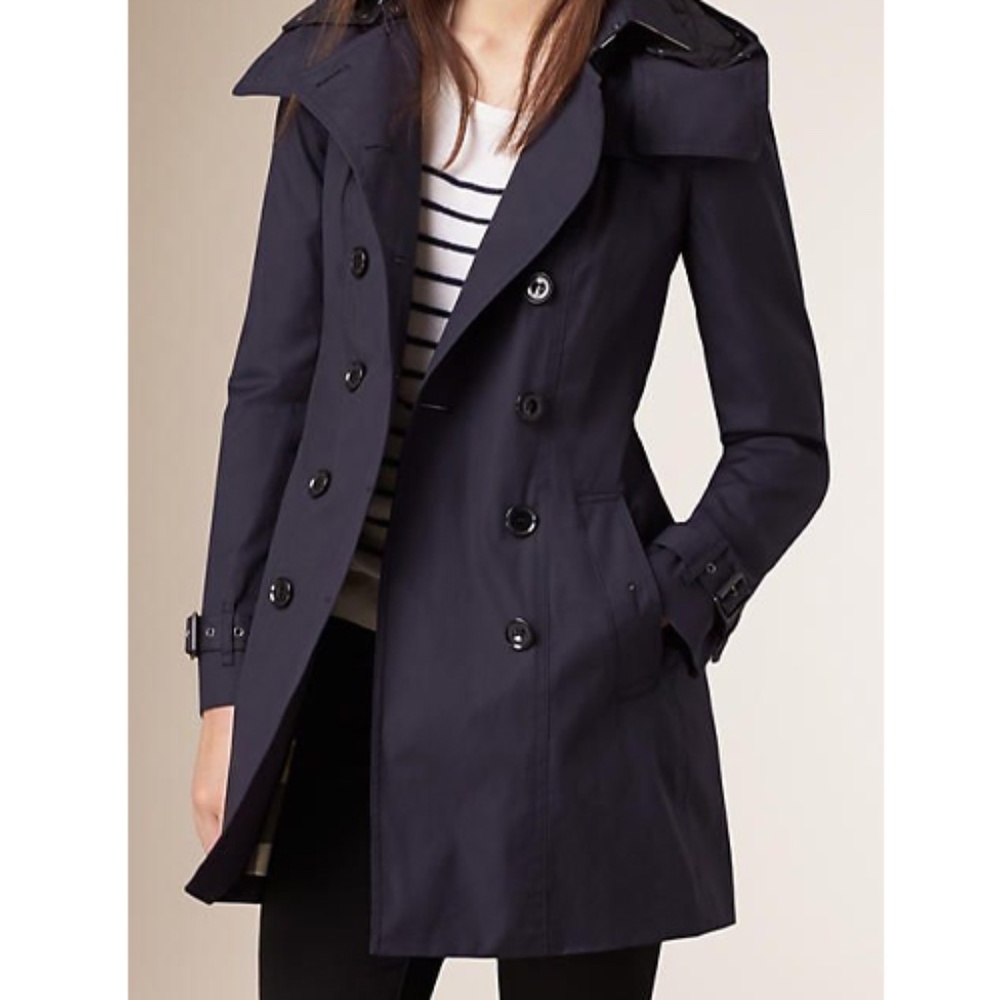 BURBERRY BRIT $1190 Trench Coat Navy US 2 XS